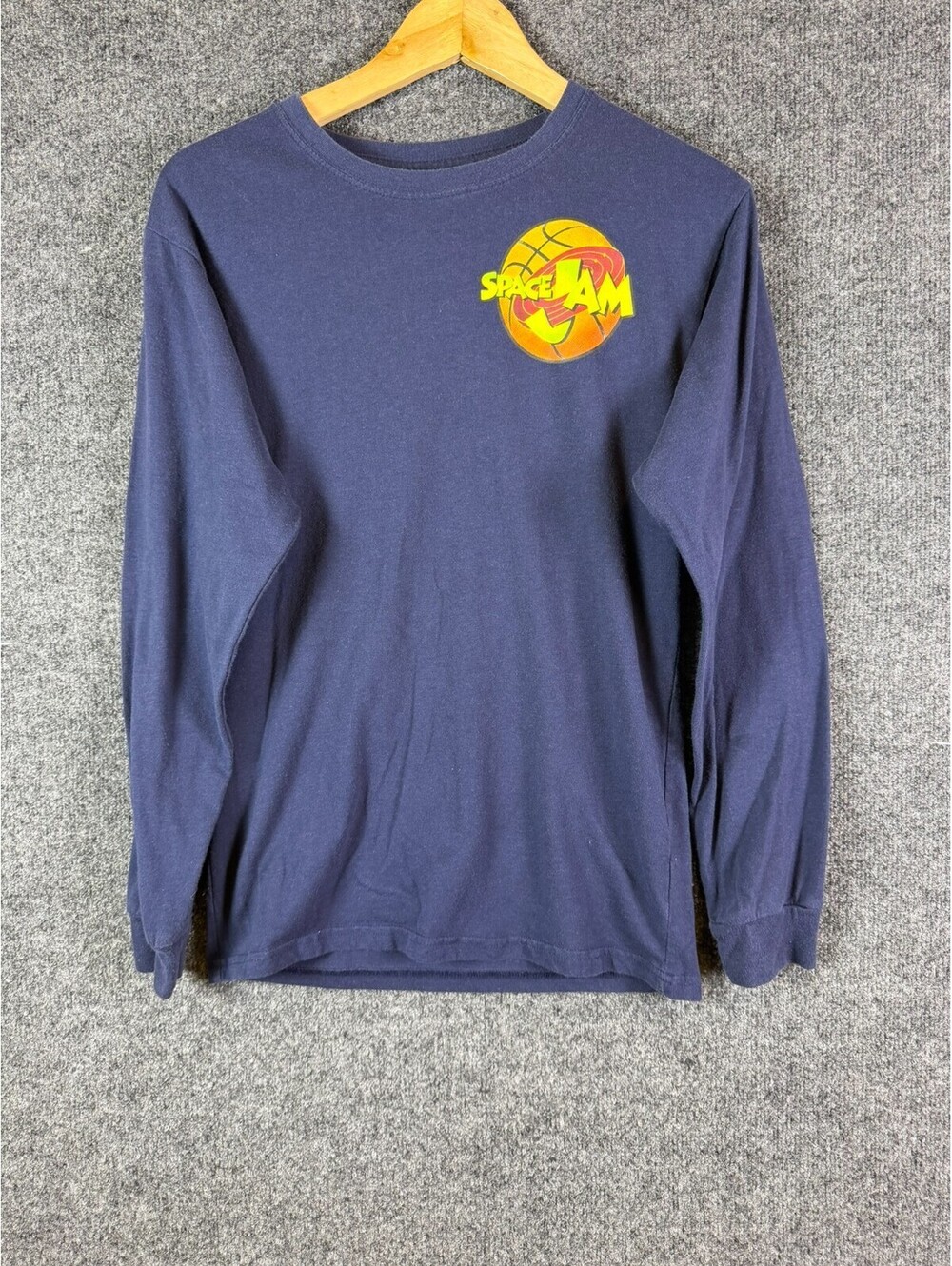 Space Jam Long Sleeve Shirt Mens Small Blue Tune Squad Looney Tunes Graphic Tee